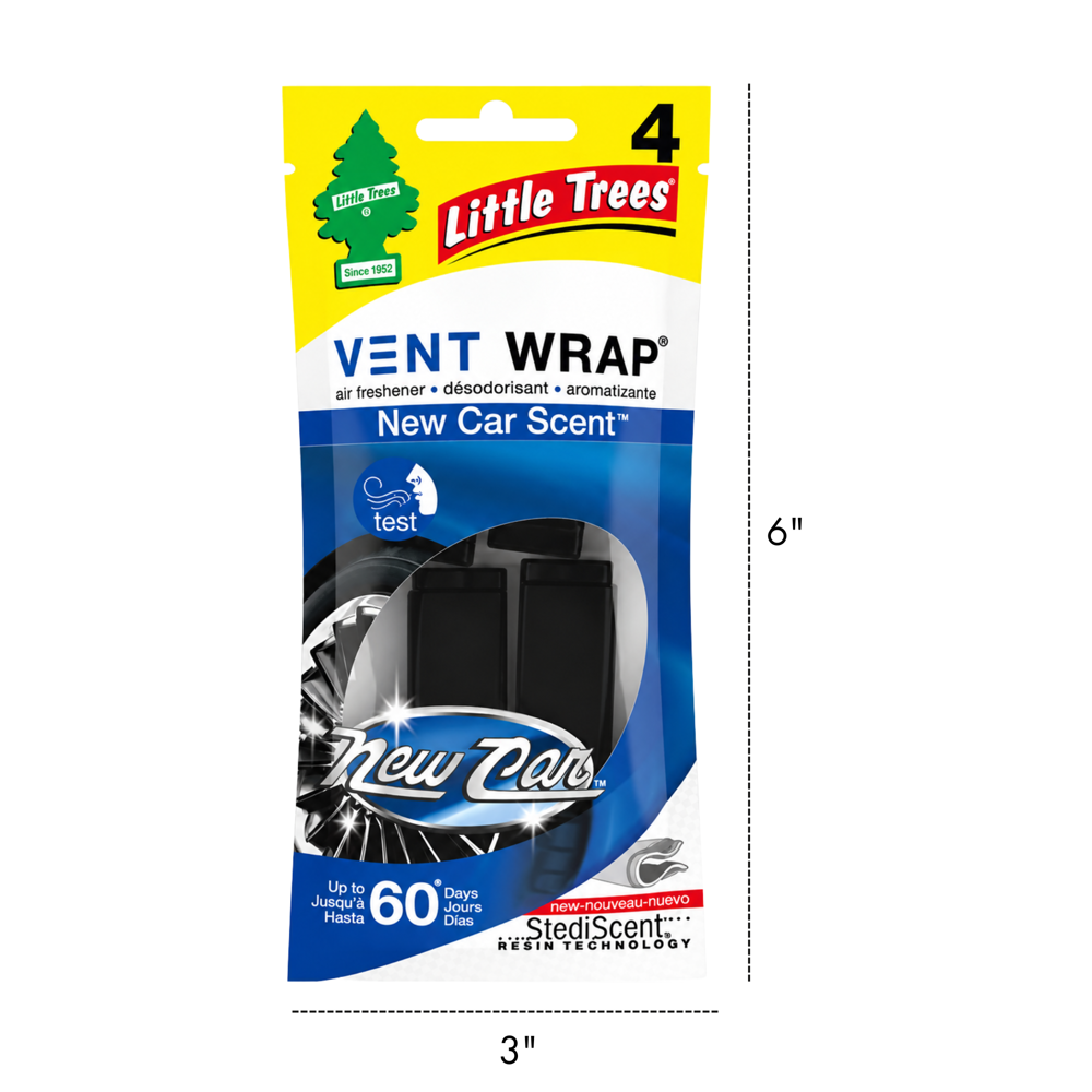 Little Trees Car Freshener Vent Wrap-new Car 4pcs