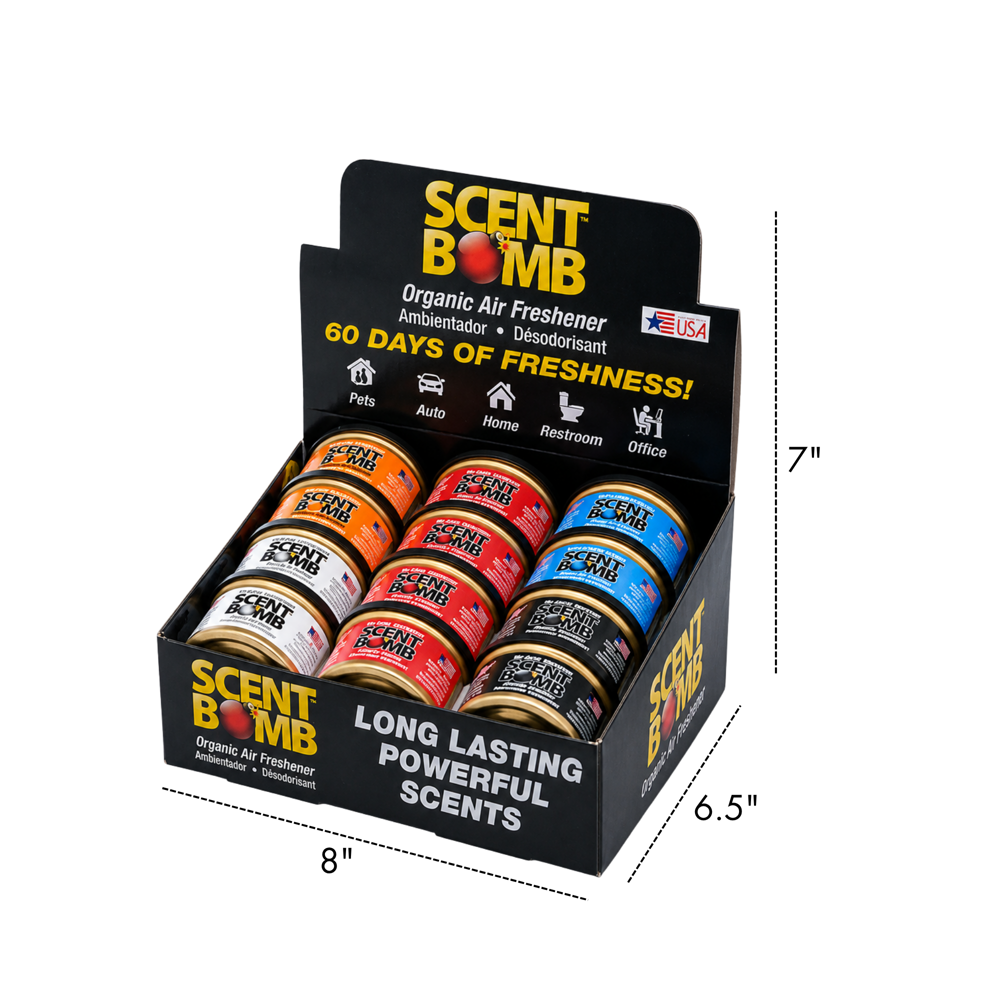 Scent Bomb Organic Air Freshener Cans Display 42 g ($34.68 for 12pc Display)
