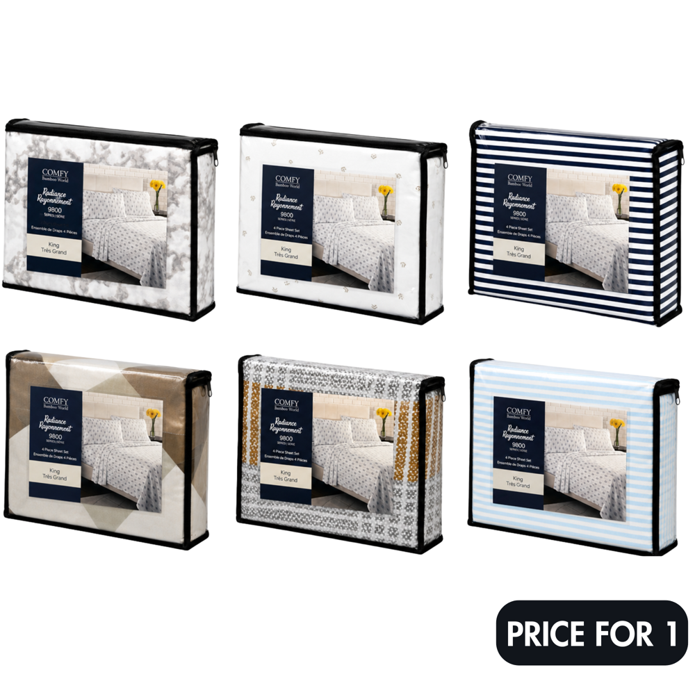 King Bedsheet Set 4pcs - Assorted Designs