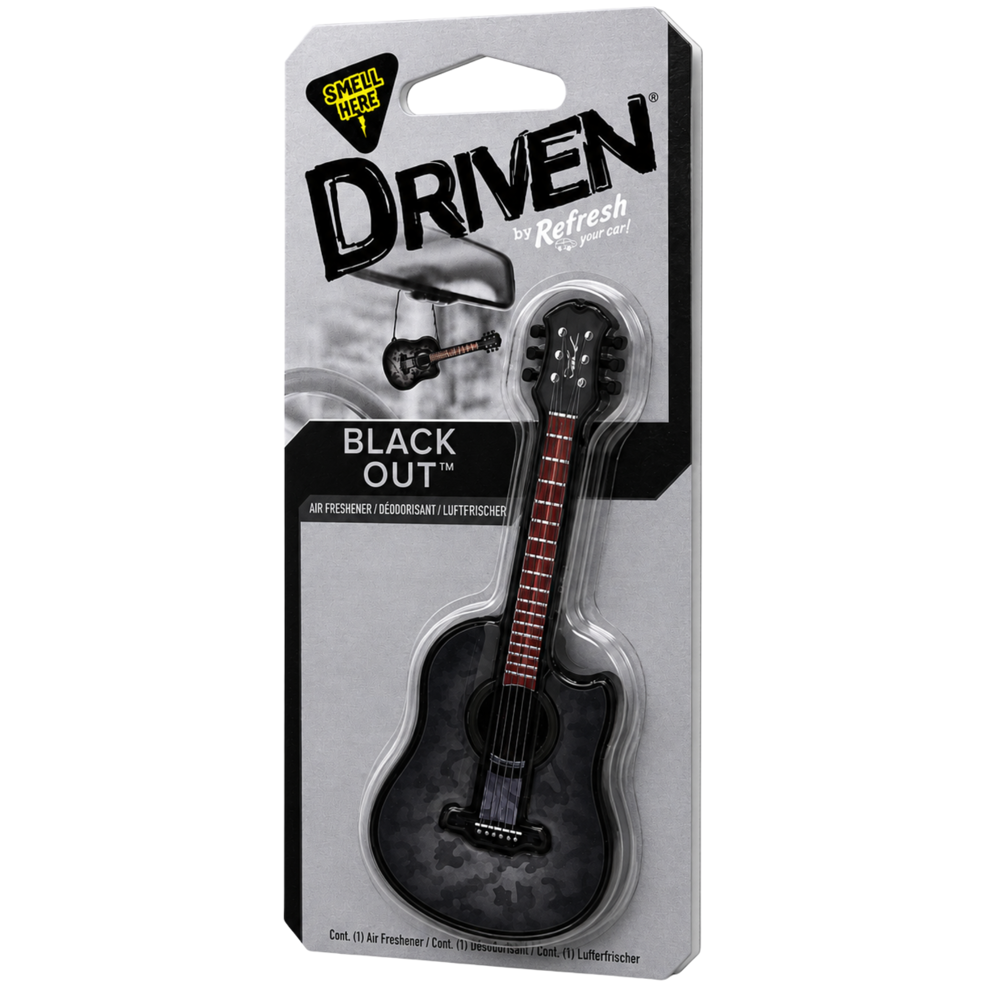 Driven - Hanging Car Air Freshener - Black Out Guitar