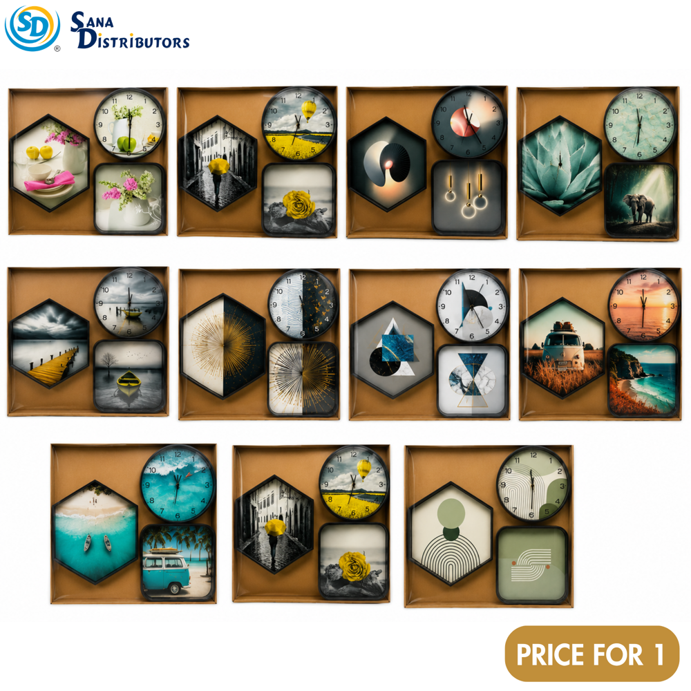 Wall Clock 3 Pcs w-21259a/b- Assorted