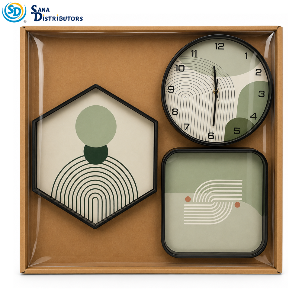 Wall Clock 3 Pcs w-21259a/b- Assorted