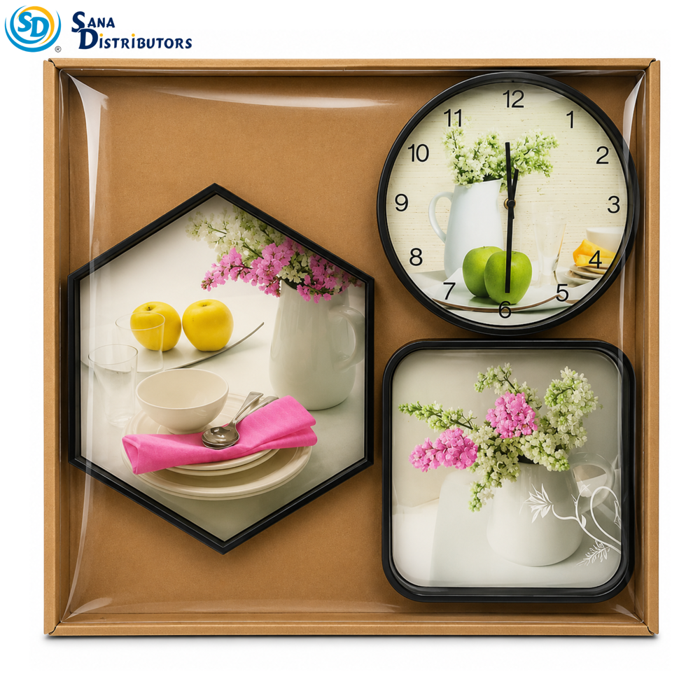 Wall Clock 3 Pcs w-21259a/b- Assorted