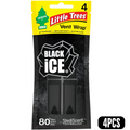 Little Trees Car Freshener Vent Wrap-black Ice 4pcs