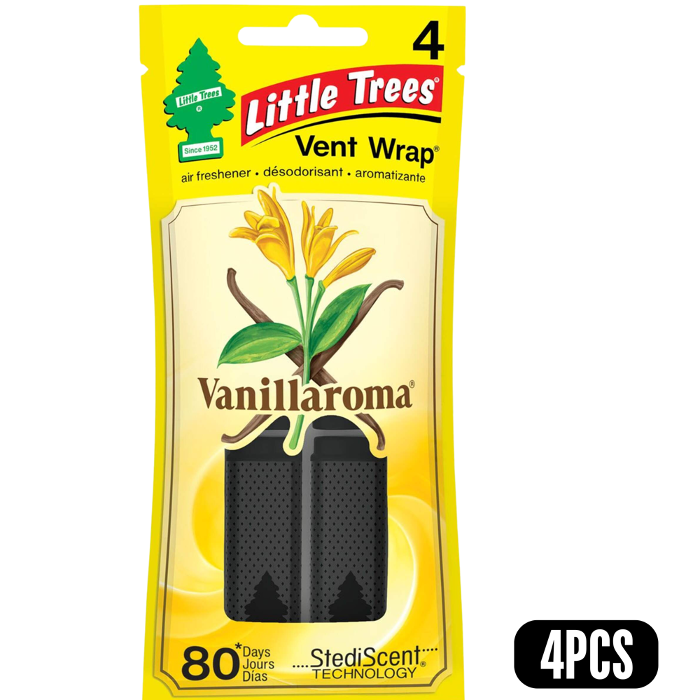 Little Trees Car Freshener Vent Wrap-vanillaroma 4pcs