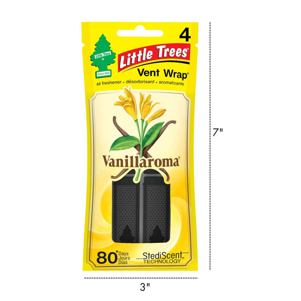 Little Trees Car Freshener Vent Wrap-vanillaroma 4pcs