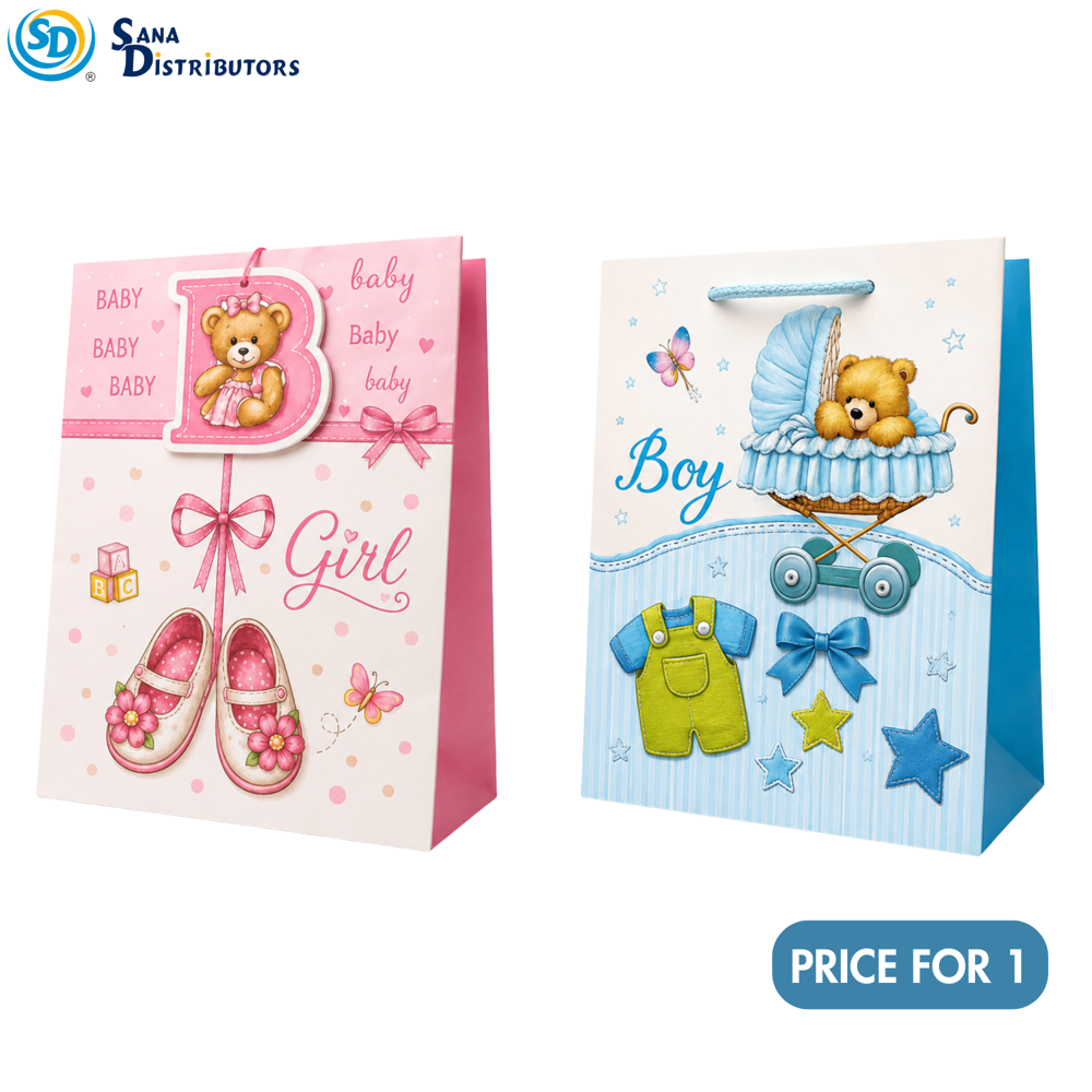 Baby Shower Gift Bags - Small - Assrtd. 12pcs ($0.41 per Unit