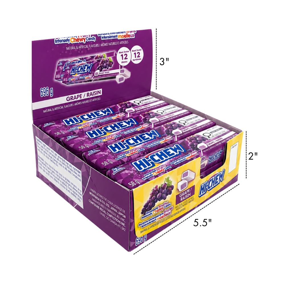 Hi-chew Grape Candy 696 g 12pcs ($1.66 per Unit) [exp:06/2027]