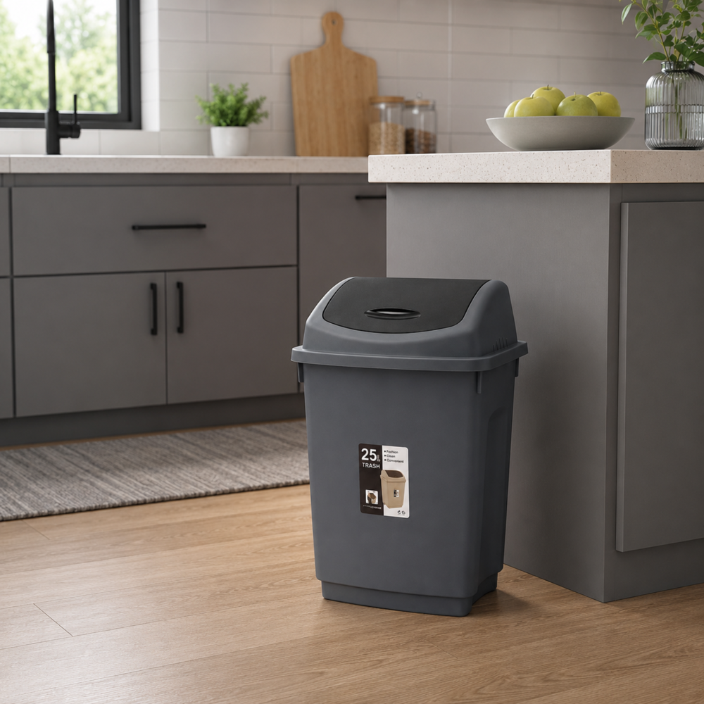 Plastic Dustbin 25 L [18" x 13" x 9"]