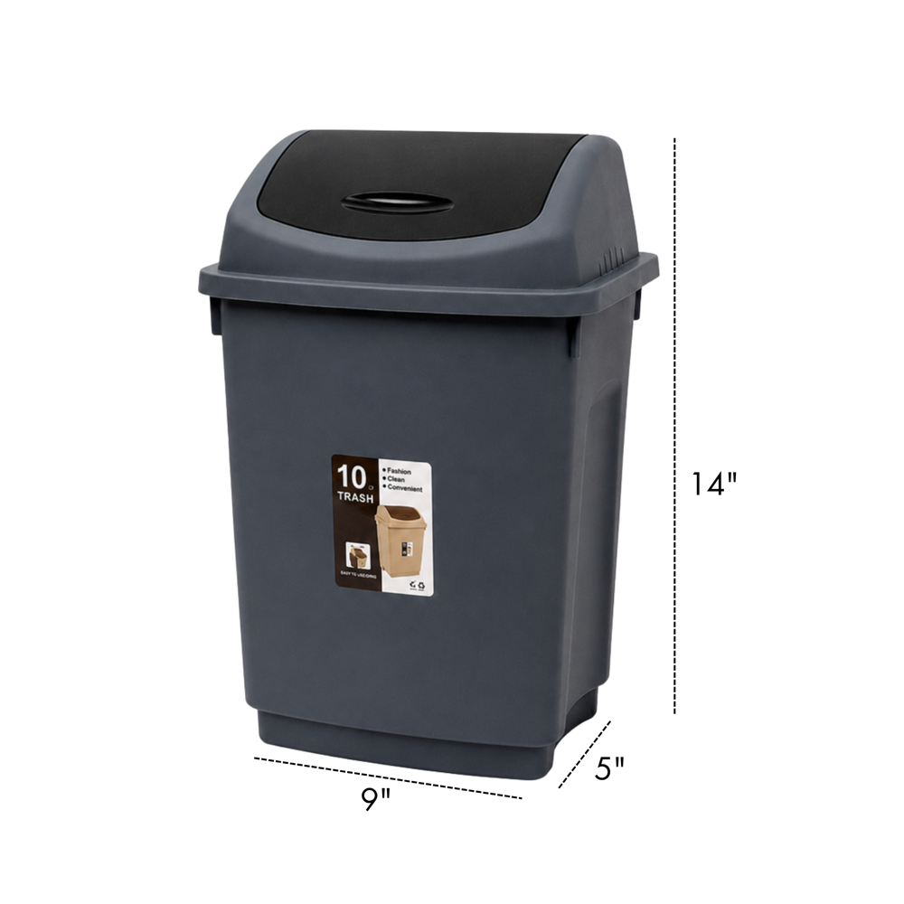 Plastic Dustbin 10 L [14" x 9" x 5"]