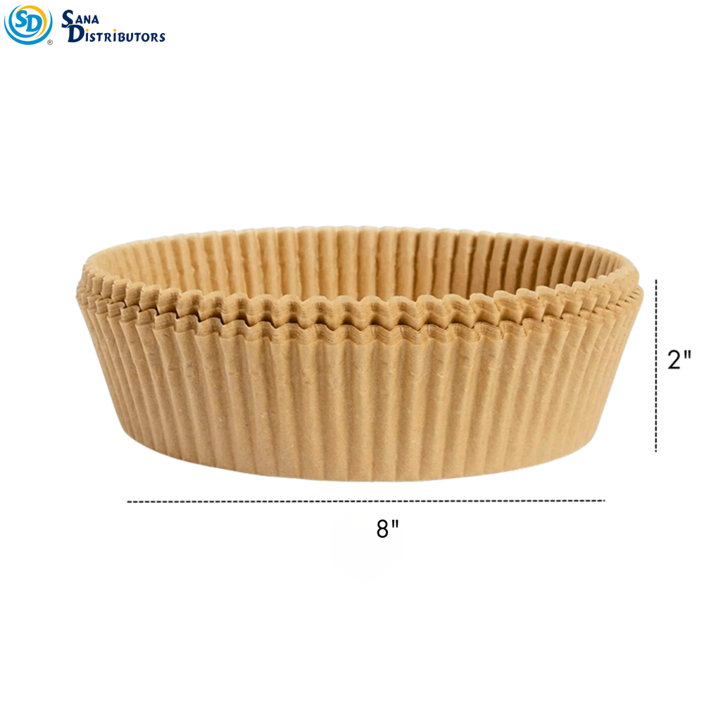Air Fryer Paper Liner - Round- 8"x2" 50pcs