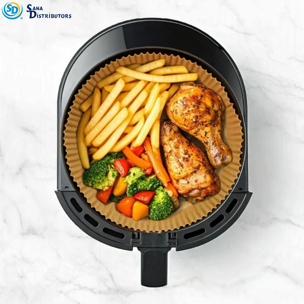 Air Fryer Paper Liner - Round- 8"x2" 50pcs
