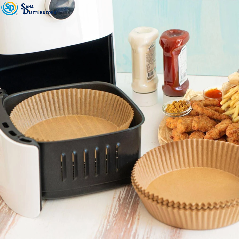 Air Fryer Paper Liner - Round- 8"x2" 50pcs