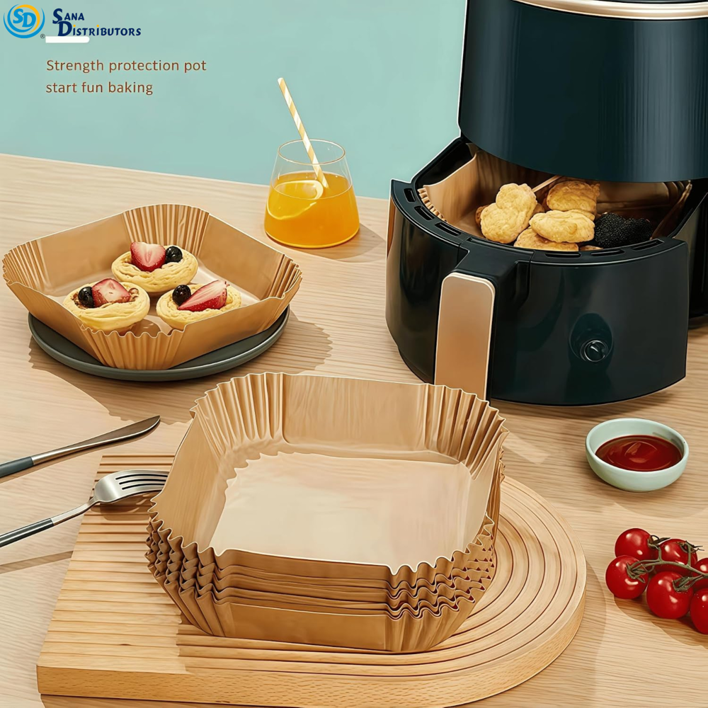 Air Fryer Paper Liner-square- 8.5"x2" 50pcs