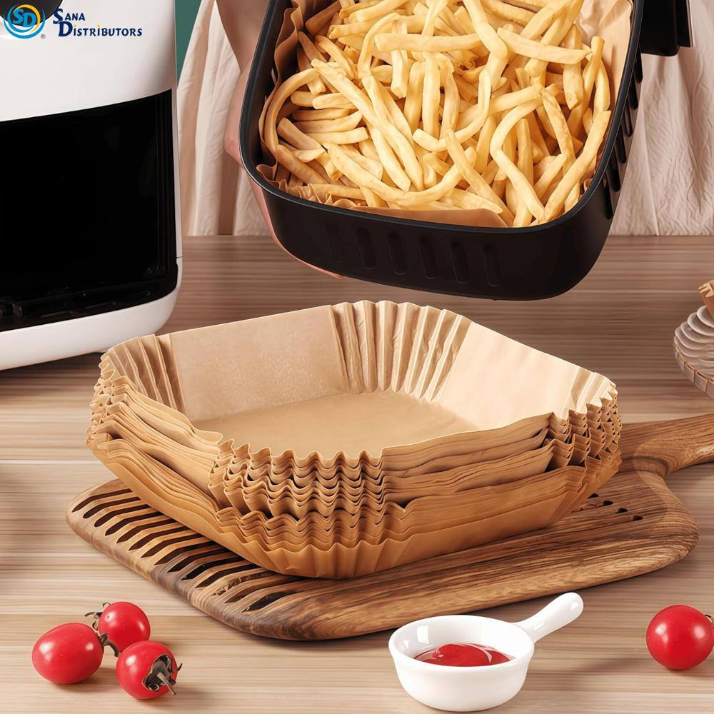 Air Fryer Paper Liner-square- 8.5"x2" 50pcs