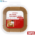 Air Fryer Paper Liner-square- 10"x2" 50pcs