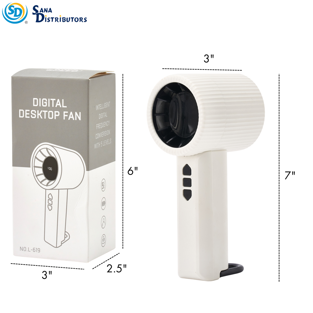 Rechargeable Digital Desktop Mini Fan Ass.color