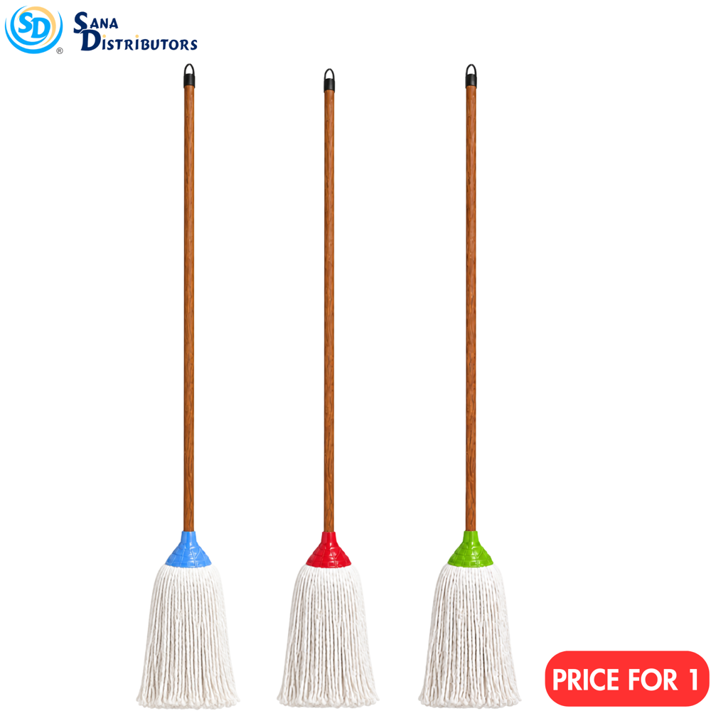 Cotton Mop 300gm 48" with Handle Ass.colors