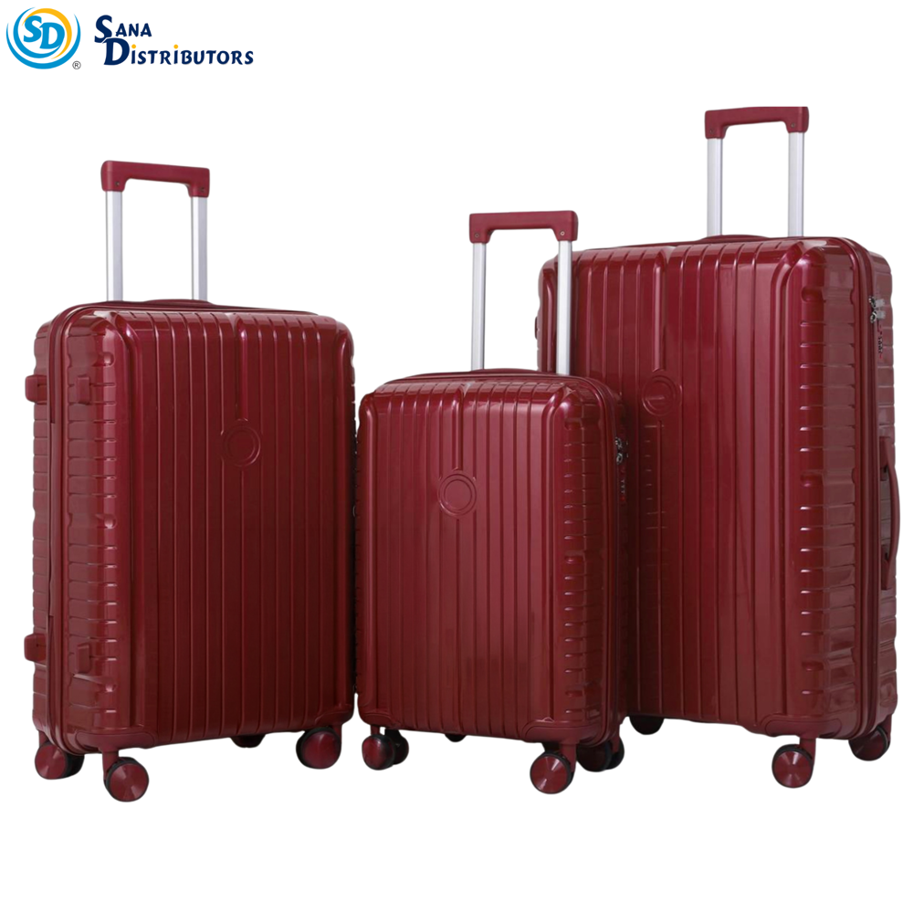 3pcs Luggage Bag 20"/24"/28" Assort. Colours
