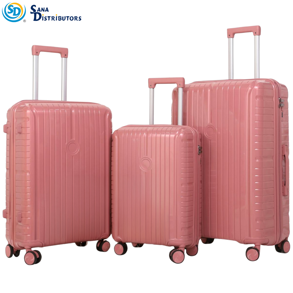 3pcs Luggage Bag 20"/24"/28" Assort. Colours