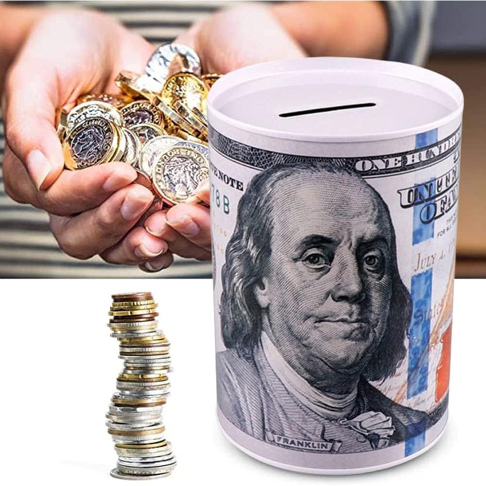 Tin Coin Bank - Usd Design 12"x8"