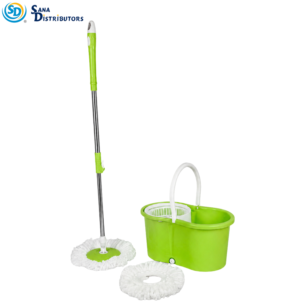 Plastic Mop Bucket with Spinner – 360° Rotation Ass.colors