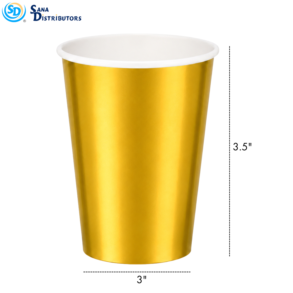 Disposible Cup Golden 8 oz 10pcs
