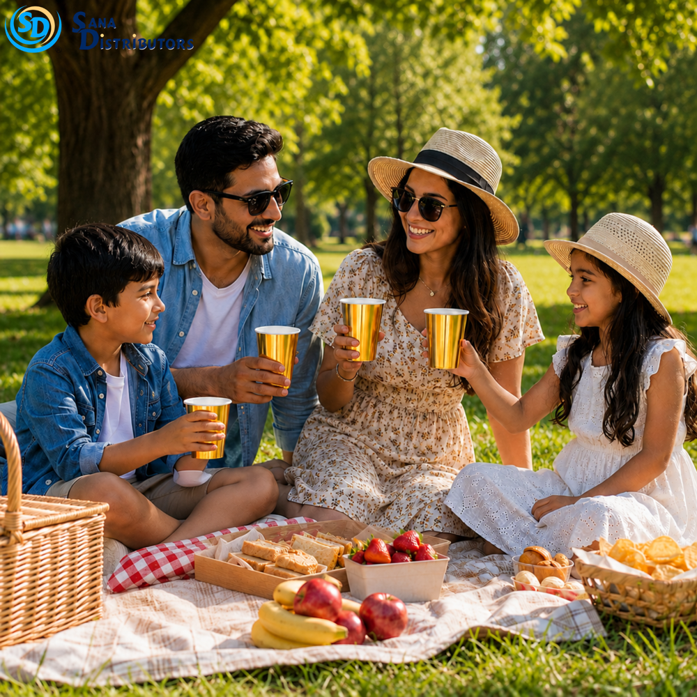 Disposible Cup Golden 8 oz 10pcs