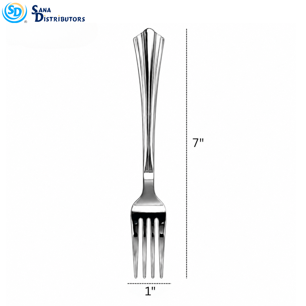 Plastic Forks Silver Color 12pcs