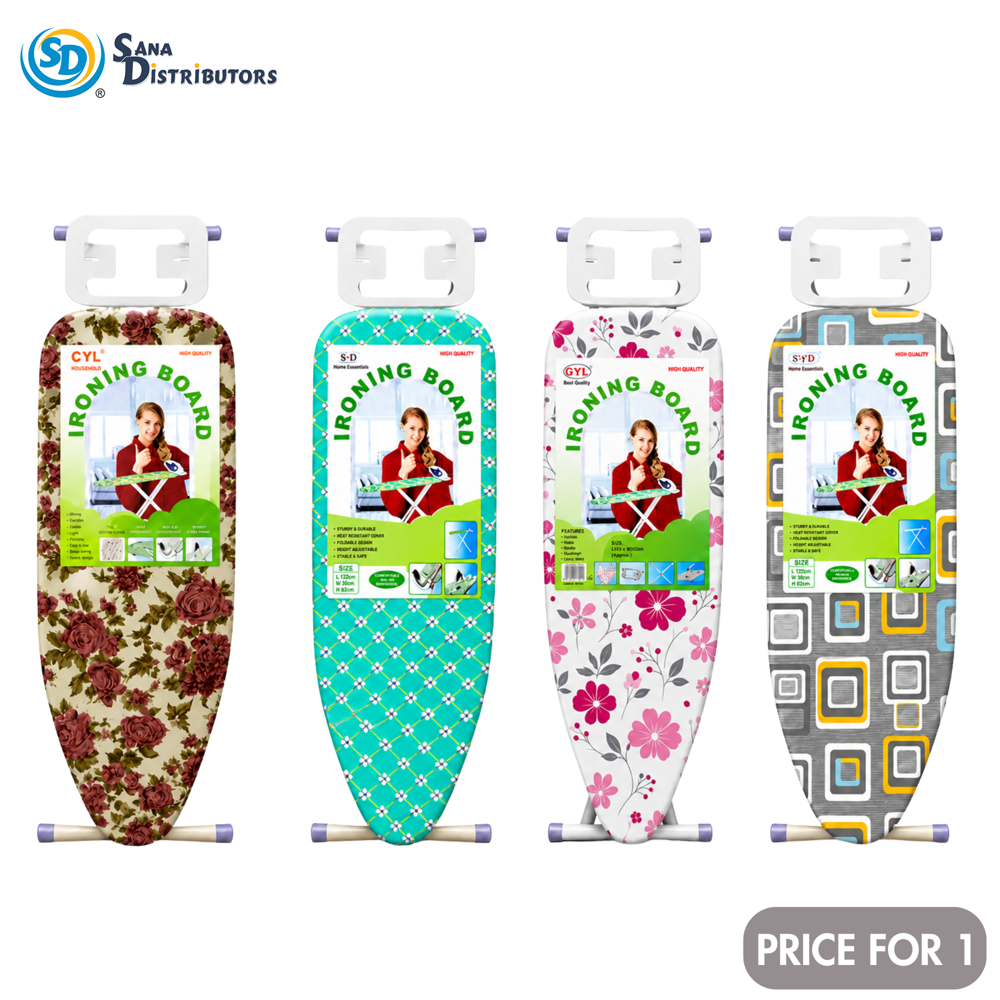 Ironing Board W/ Iron Rest 45" - Assorted Designs