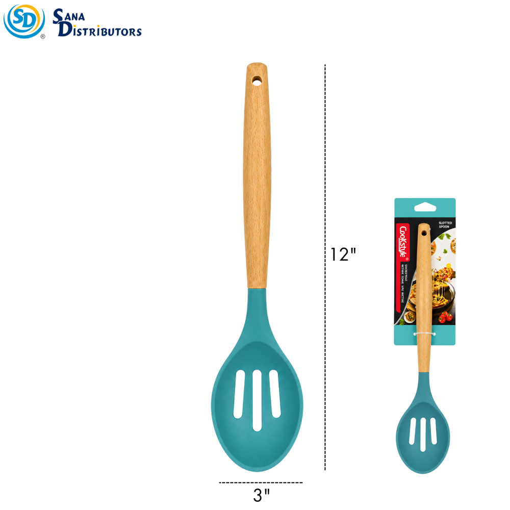 Silicone Slotted Spoon 12" - Assorted Colours