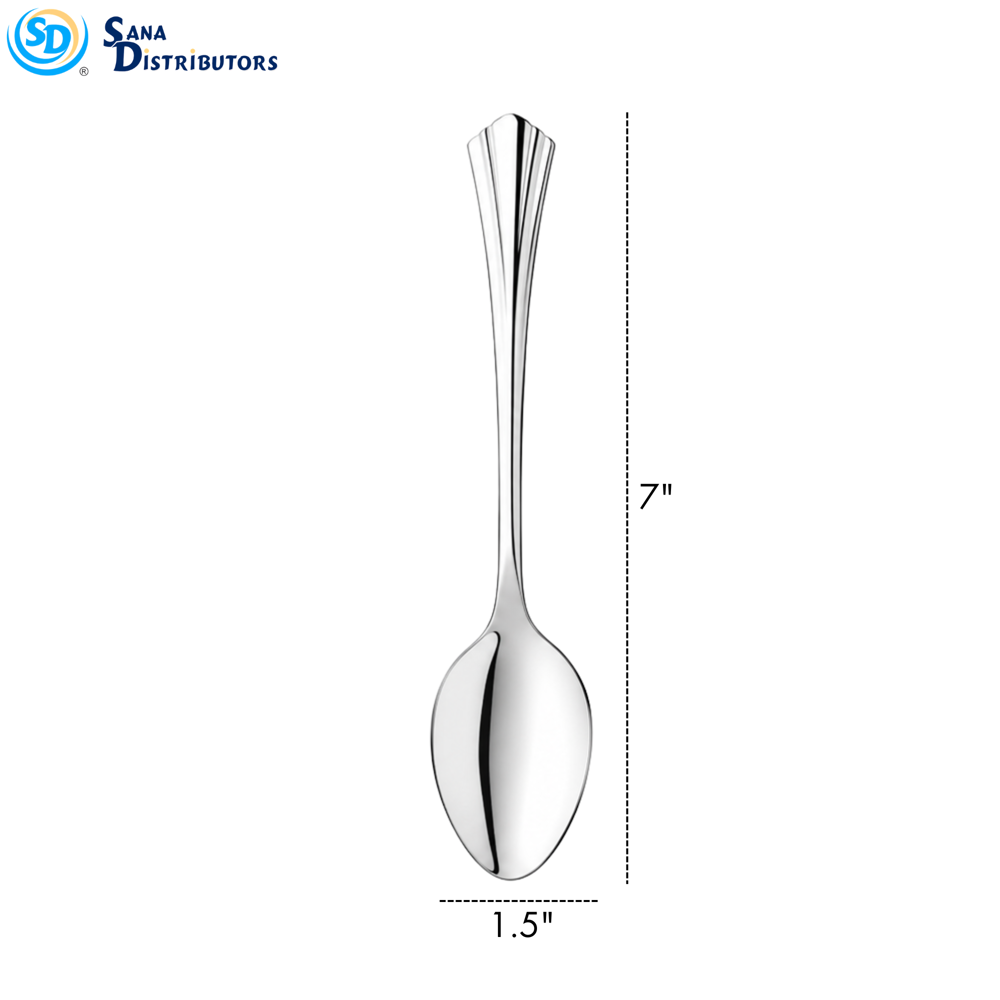 Plastic Spoon Silver Color 12pcs