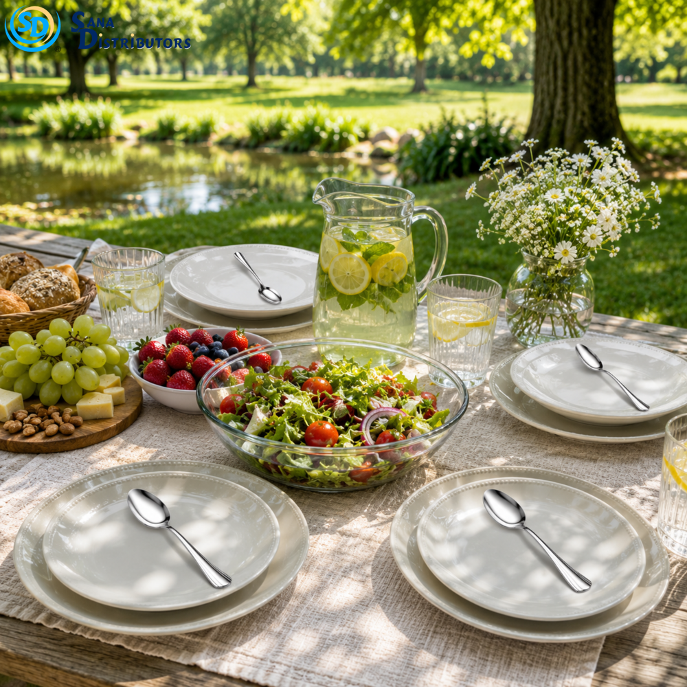 Plastic Spoon Silver Color 12pcs