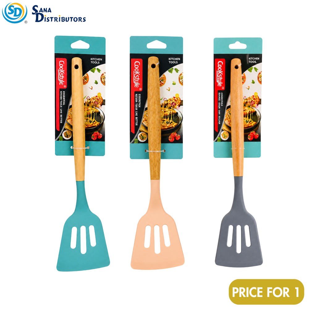 Silicone Slotted Turner 12" - Assorted Colours