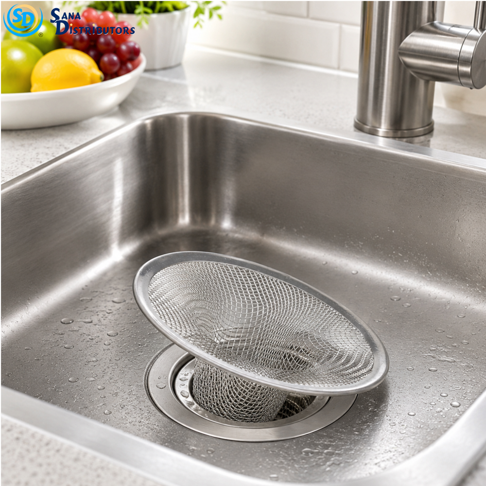2pc Sink Strainer 1"x3", 1.5"x3.5'