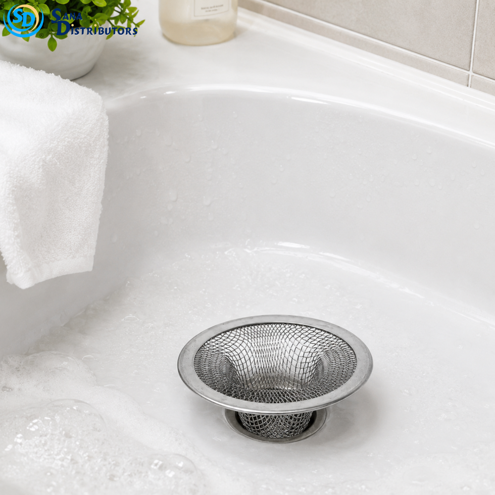 2pc Sink Strainer 1"x3", 1.5"x3.5'