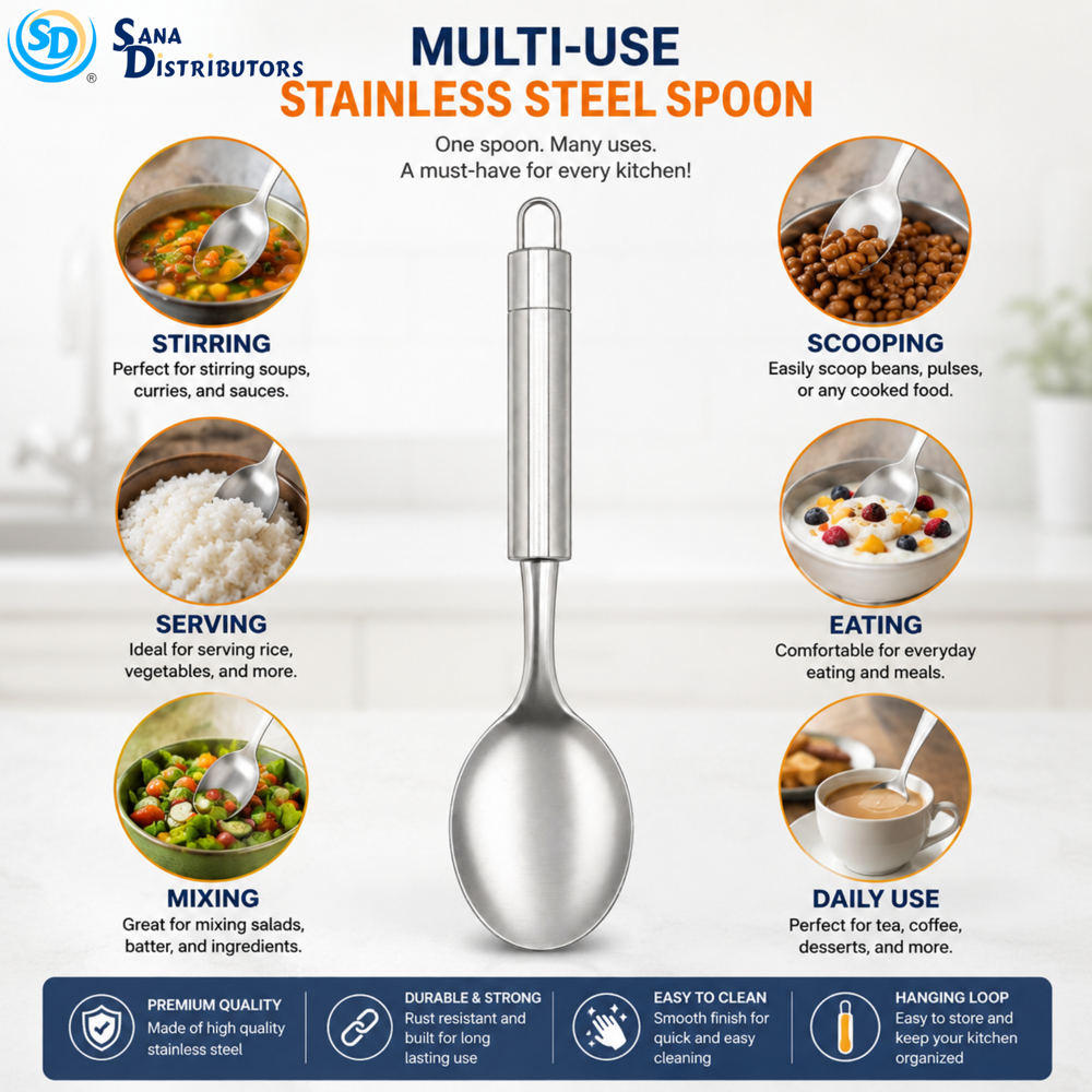 Sd Stainless Steel Spoon 10"