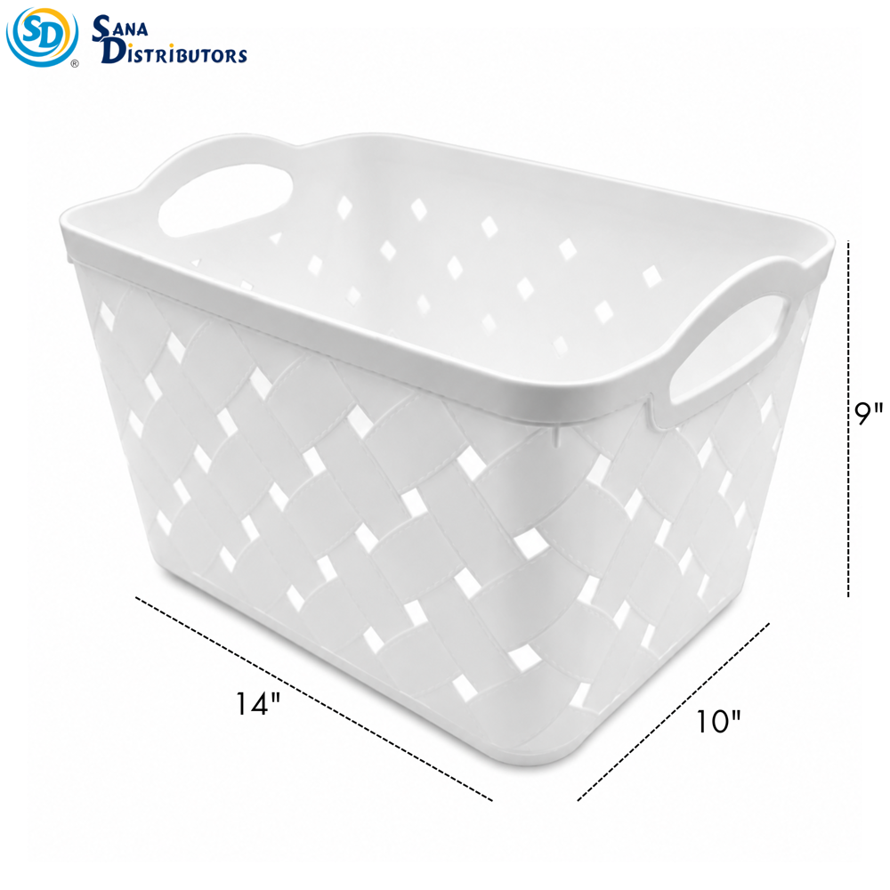 Sd Plastic Laundry Basket [14" x 10" x 9"]