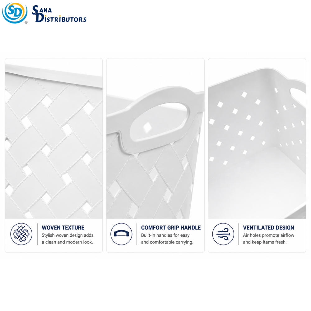 Sd Plastic Laundry Basket [14" x 10" x 9"]