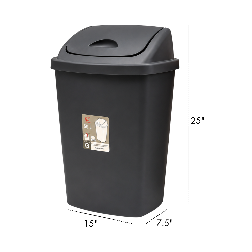 Plastic Dustbin 50 L [25"x15"x7.5"]
