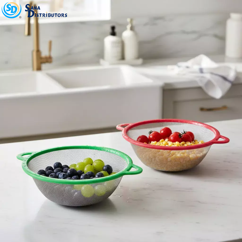 Kitchen Plastic Strainer 10"x 3.5" - Assorted Colours