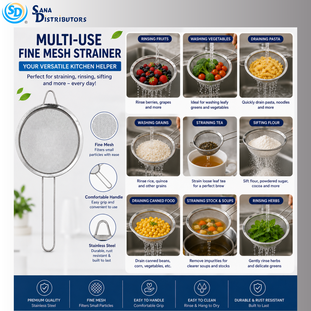 Stainless Steel Strainer 9.5"x4"