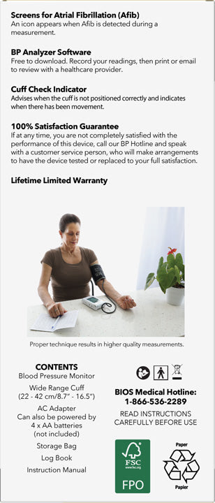 Blood Pressure Monitor with AFIB - 1 Each