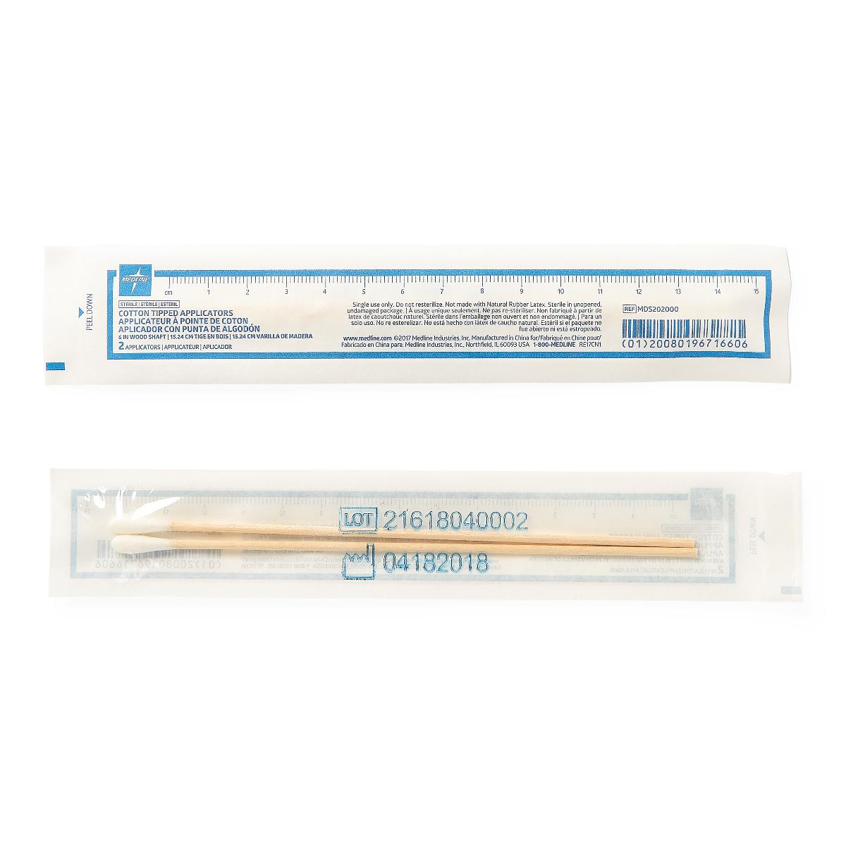 (10PK/CS) 100PK/BX STERILE COTTON TIPPED APPLICATORS  (PACKS OF 2)