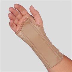 EA/1 CHAMPION MEDIUM ELASTIC WRIST SPLINT RIGHT HAND MD (6 3/4 - 7 1/2") PADDED CLOSURE BEIGE