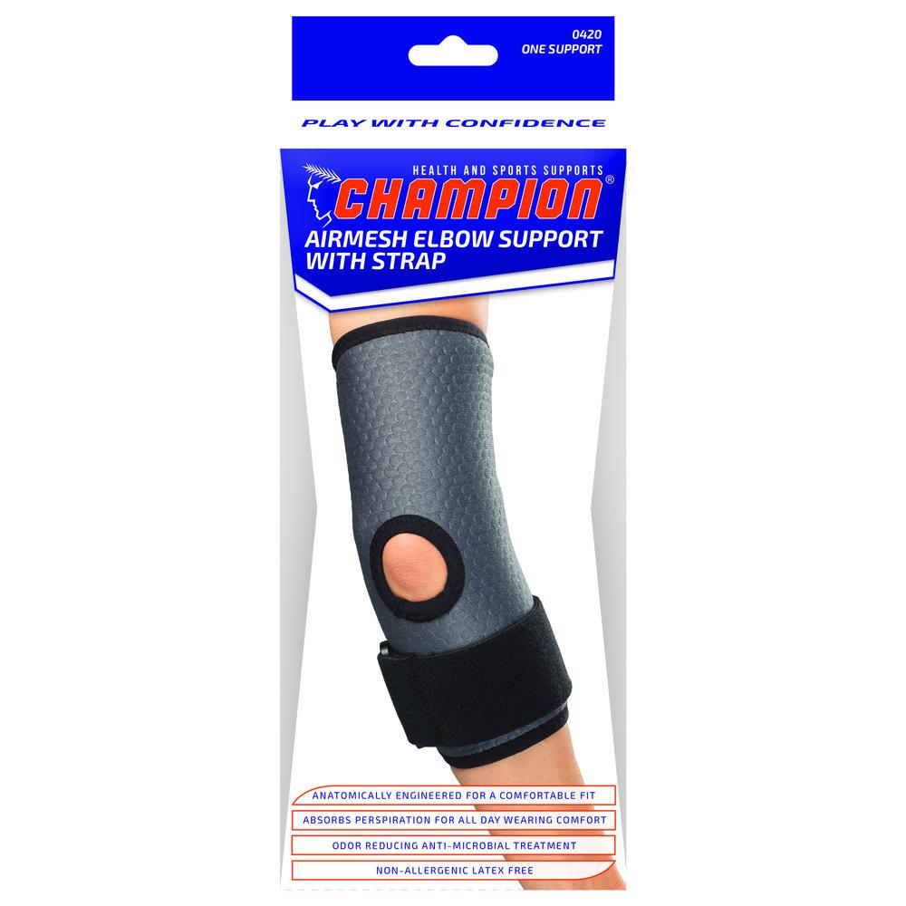 EA/1 ELBOW SLEEVE WITH STRAP CHARCOAL MEDIUM