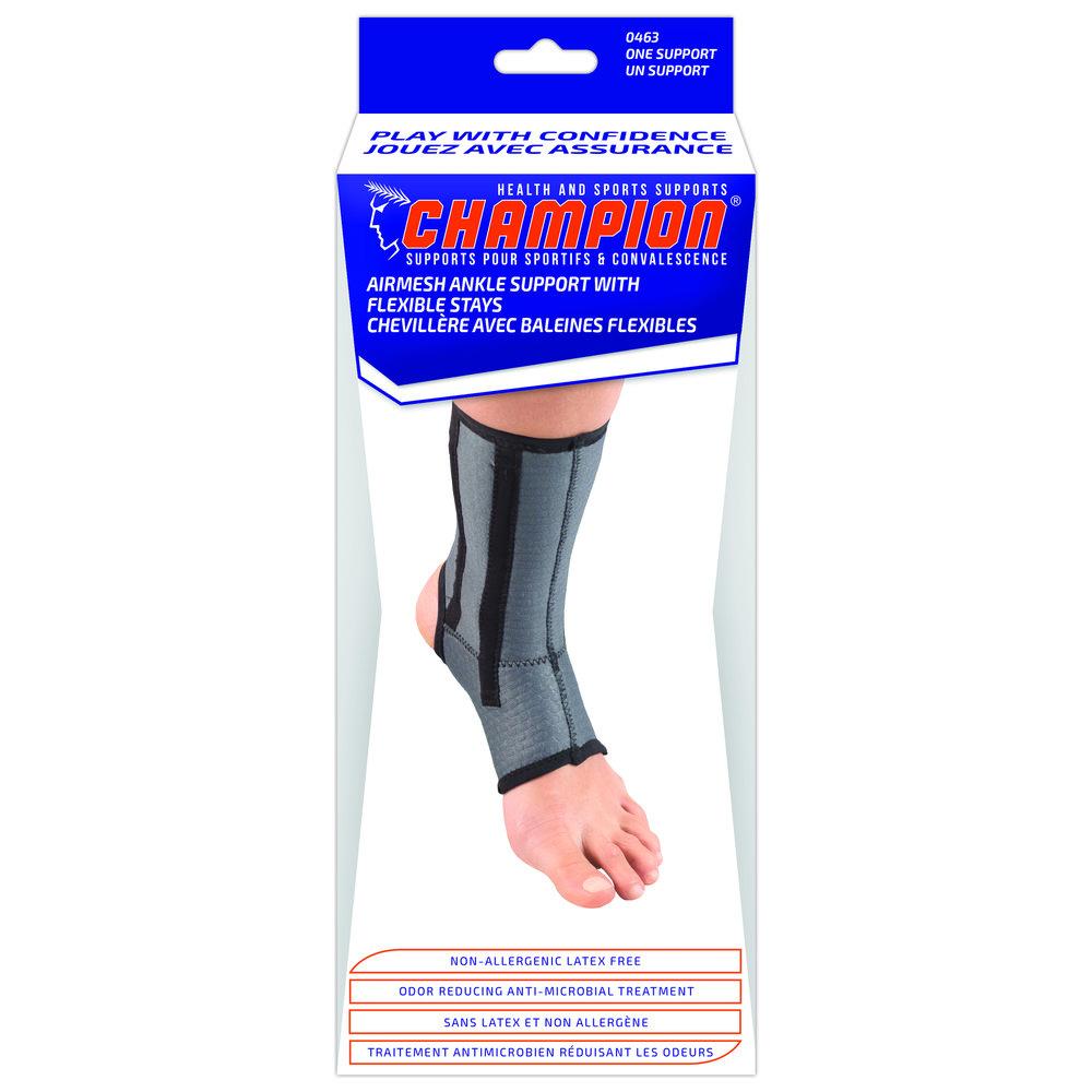 EA/1 ANKLE BRACE WITH SPIRAL STAYS CHARCOAL LARGE