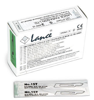 BX/100  LANCE STAINLESS STEEL SCALPEL BLADES SIZE 11 STERILE, #3 FITTING