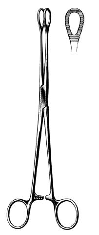 EA/1 FOERSTER SPONGE FORCEPS, 7", STRAIGHT, SERRATED.