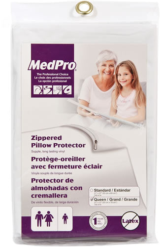 EA/1 MEDPRO ZIPPERED PILLOW PROTECTOR, QUEEN. 21" X 31"
